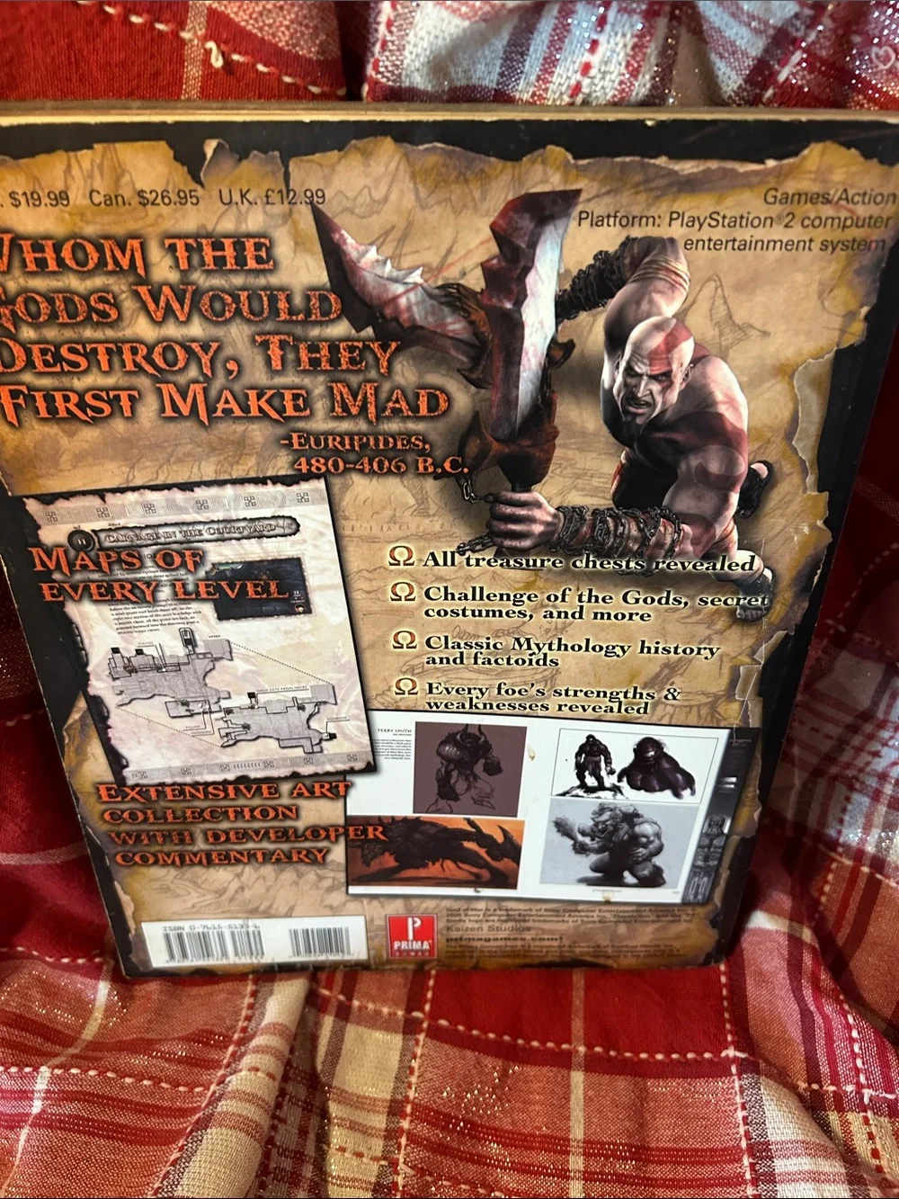 Official God of War Strategy Guide - - Red/Black Cover ( no dvd)